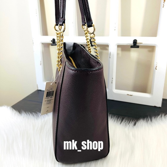 COACH Turnlock Chain Tote Bag Oxblood - Picture 7 of 13